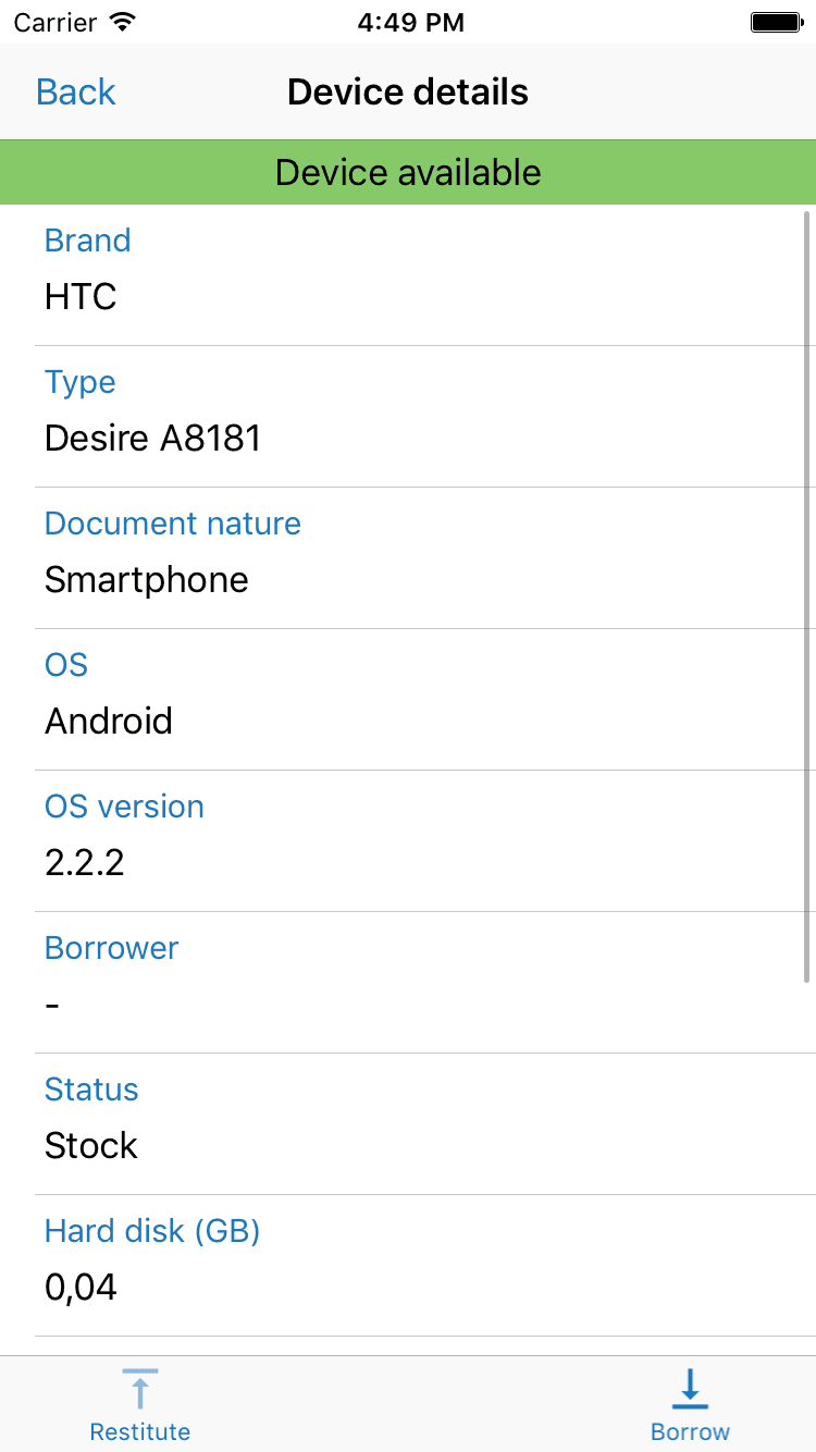 iOS device available