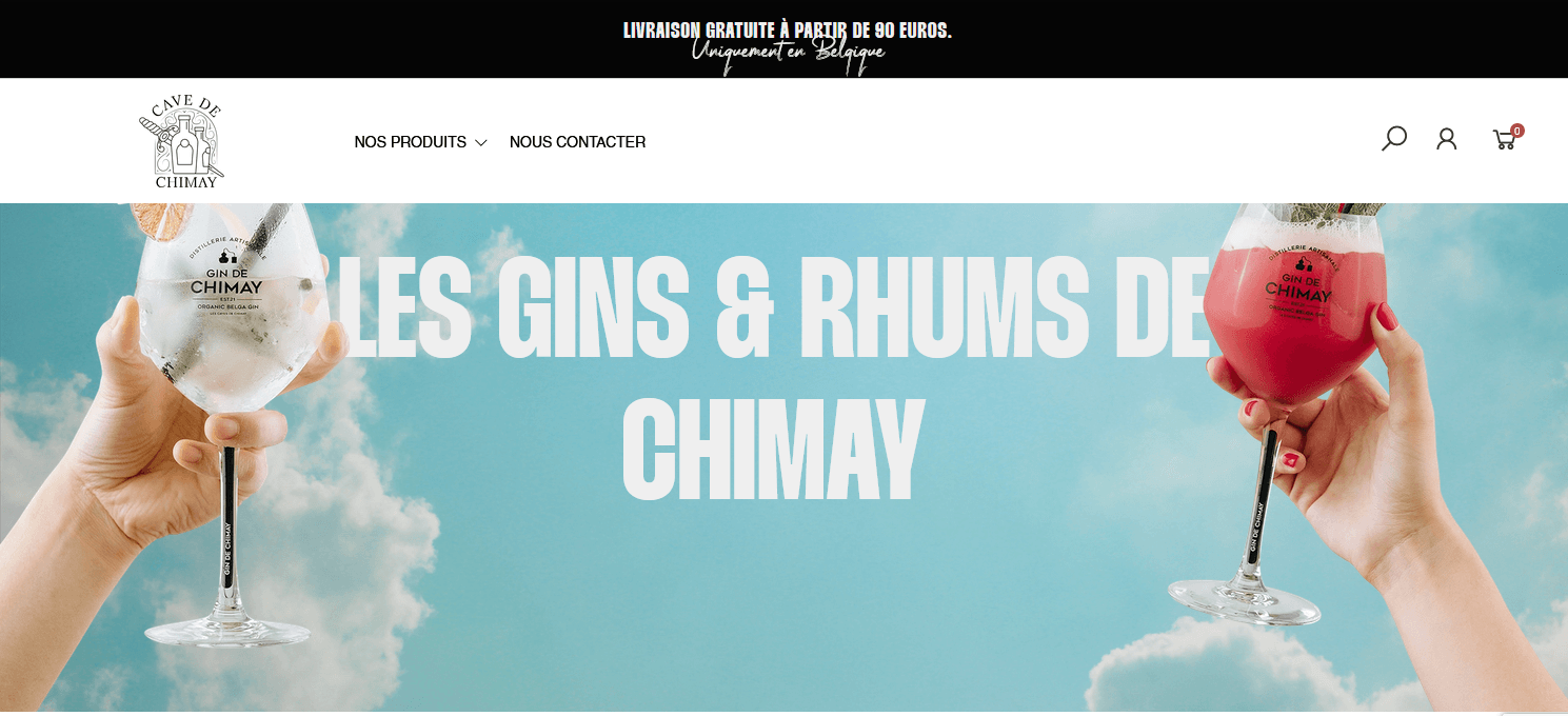 Gin De Chimay landing page